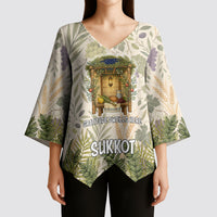 Sukkot Kimono Sleeve Blouse Jewish Holiday Gratitude Dwells Here - Vintage Botanical Sukkah