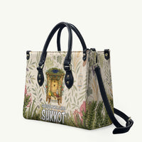 Sukkot Leather Bag Jewish Holiday Gratitude Dwells Here - Vintage Botanical Sukkah
