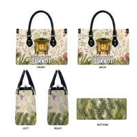 Sukkot Leather Bag Jewish Holiday Gratitude Dwells Here - Vintage Botanical Sukkah