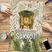 Sukkot Puzzle Jewish Holiday Gratitude Dwells Here - Vintage Botanical Sukkah