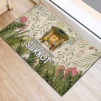 Sukkot Rubber Doormat Jewish Holiday Gratitude Dwells Here - Vintage Botanical Sukkah