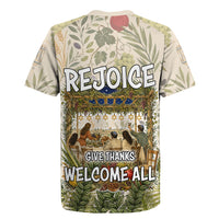 Sukkot Rugby Jersey Jewish Holiday Gratitude Dwells Here - Vintage Botanical Sukkah