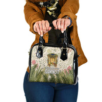 Sukkot Shoulder Handbag Jewish Holiday Gratitude Dwells Here - Vintage Botanical Sukkah