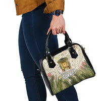 Sukkot Shoulder Handbag Jewish Holiday Gratitude Dwells Here - Vintage Botanical Sukkah