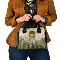 Sukkot Shoulder Handbag Jewish Holiday Gratitude Dwells Here - Vintage Botanical Sukkah