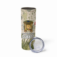 Sukkot Skinny Tumbler Jewish Holiday Gratitude Dwells Here - Vintage Botanical Sukkah