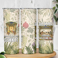 Sukkot Skinny Tumbler Jewish Holiday Gratitude Dwells Here - Vintage Botanical Sukkah