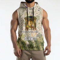 Sukkot Sleeveless Hoodie Jewish Holiday Gratitude Dwells Here - Vintage Botanical Sukkah
