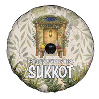 Sukkot Spare Tire Cover Jewish Holiday Gratitude Dwells Here - Vintage Botanical Sukkah