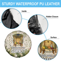 Sukkot Spare Tire Cover Jewish Holiday Gratitude Dwells Here - Vintage Botanical Sukkah