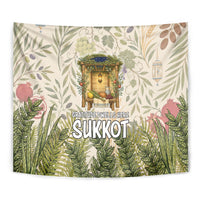 Sukkot Tapestry Jewish Holiday Gratitude Dwells Here - Vintage Botanical Sukkah