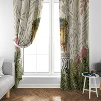 Sukkot Window Curtain Jewish Holiday Gratitude Dwells Here - Vintage Botanical Sukkah