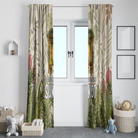 Sukkot Window Curtain Jewish Holiday Gratitude Dwells Here - Vintage Botanical Sukkah