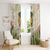 Sukkot Window Curtain Jewish Holiday Gratitude Dwells Here - Vintage Botanical Sukkah
