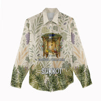 Sukkot Women Casual Shirt Jewish Holiday Gratitude Dwells Here - Vintage Botanical Sukkah