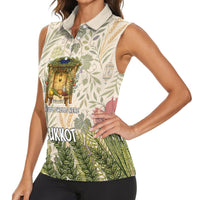 Sukkot Women Sleeveless Polo Shirt Jewish Holiday Gratitude Dwells Here - Vintage Botanical Sukkah