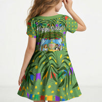 Sukkot Jewish Kid Short Sleeve Dress Colorful Sukkot Festival Of Tabernacles