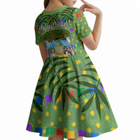 Sukkot Jewish Kid Short Sleeve Dress Colorful Sukkot Festival Of Tabernacles