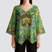Sukkot Jewish Kimono Sleeve Blouse Colorful Sukkot Festival Of Tabernacles