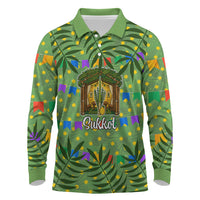 Sukkot Jewish Long Sleeve Polo Shirt Colorful Sukkot Festival Of Tabernacles