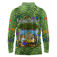 Sukkot Jewish Long Sleeve Polo Shirt Colorful Sukkot Festival Of Tabernacles