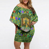 Sukkot Jewish Off Shoulder Short Dress Colorful Sukkot Festival Of Tabernacles