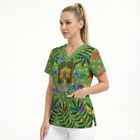 Sukkot Jewish Scrub Top Colorful Sukkot Festival Of Tabernacles