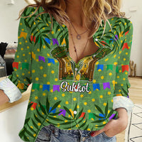 Sukkot Jewish Women Casual Shirt Colorful Sukkot Festival Of Tabernacles