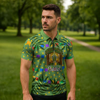 Sukkot Jewish Zipper Polo Shirt Colorful Sukkot Festival Of Tabernacles