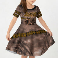 Theseus The Hero Of Athens Kid Short Sleeve Dress Greek Mythology Minotaur Ancient Warrior Art