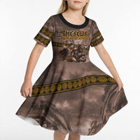 Theseus The Hero Of Athens Kid Short Sleeve Dress Greek Mythology Minotaur Ancient Warrior Art