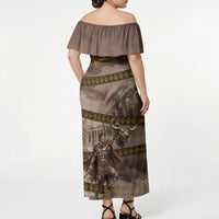 Theseus The Hero Of Athens Off Shoulder Maxi Dress Greek Mythology Minotaur Ancient Warrior Art
