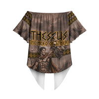 Theseus The Hero Of Athens Off Shoulder Wrap Waist Top Greek Mythology Minotaur Ancient Warrior Art