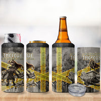 Theseus In The Heart Of The Labyrinth 4 in 1 Can Cooler Tumbler Ancient Greek Mythology Minotaur Warrior Battle Art