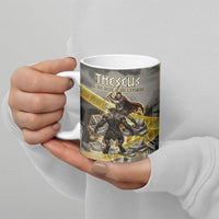 Theseus In The Heart Of The Labyrinth Ceramic Mug Ancient Greek Mythology Minotaur Warrior Battle Art