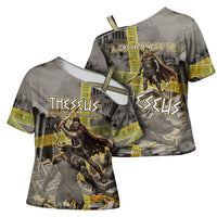 Theseus In The Heart Of The Labyrinth Cross Shoulder Shirt Ancient Greek Mythology Minotaur Warrior Battle Art