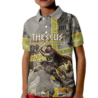 Theseus In The Heart Of The Labyrinth Kid Polo Shirt Ancient Greek Mythology Minotaur Warrior Battle Art