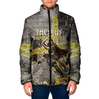 Theseus In The Heart Of The Labyrinth Padded Jacket Ancient Greek Mythology Minotaur Warrior Battle Art