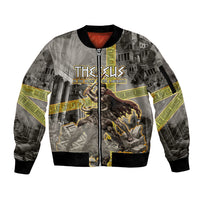 Theseus In The Heart Of The Labyrinth Sleeve Zip Bomber Jacket Ancient Greek Mythology Minotaur Warrior Battle Art