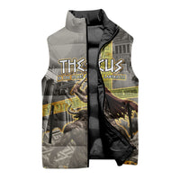 Theseus In The Heart Of The Labyrinth Sleeveless Puffer Jacket Ancient Greek Mythology Minotaur Warrior Battle Art