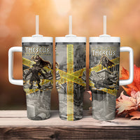 Theseus In The Heart Of The Labyrinth Tumbler With Handle Ancient Greek Mythology Minotaur Warrior Battle Art