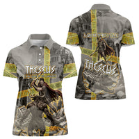 Theseus In The Heart Of The Labyrinth Women Polo Shirt Ancient Greek Mythology Minotaur Warrior Battle Art