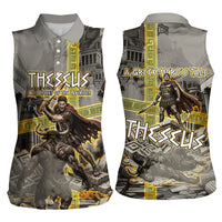 Theseus In The Heart Of The Labyrinth Women Sleeveless Polo Shirt Ancient Greek Mythology Minotaur Warrior Battle Art