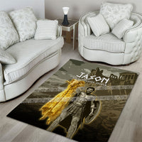 Jason Golden Fleece Seeker Area Rug Ancient Greek Mythology Heroic Warrior Dragon Battle