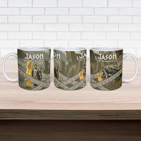 Jason Golden Fleece Seeker Ceramic Mug Ancient Greek Mythology Heroic Warrior Dragon Battle