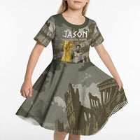 Jason Golden Fleece Seeker Kid Short Sleeve Dress Ancient Greek Mythology Heroic Warrior Dragon Battle