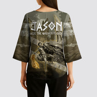 Jason Golden Fleece Seeker Kimono Sleeve Blouse Ancient Greek Mythology Heroic Warrior Dragon Battle