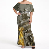 Jason Golden Fleece Seeker Off Shoulder Maxi Dress Ancient Greek Mythology Heroic Warrior Dragon Battle