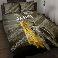 Jason Golden Fleece Seeker Quilt Bed Set Ancient Greek Mythology Heroic Warrior Dragon Battle