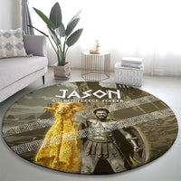 Jason Golden Fleece Seeker Round Carpet Ancient Greek Mythology Heroic Warrior Dragon Battle